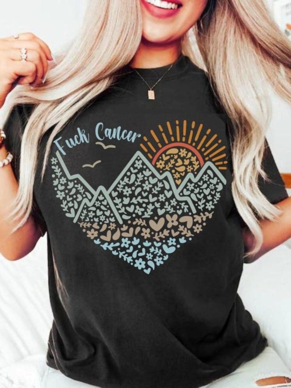 Cancer Awareness Support T-shirt, Strength & Hope Graphic Tee